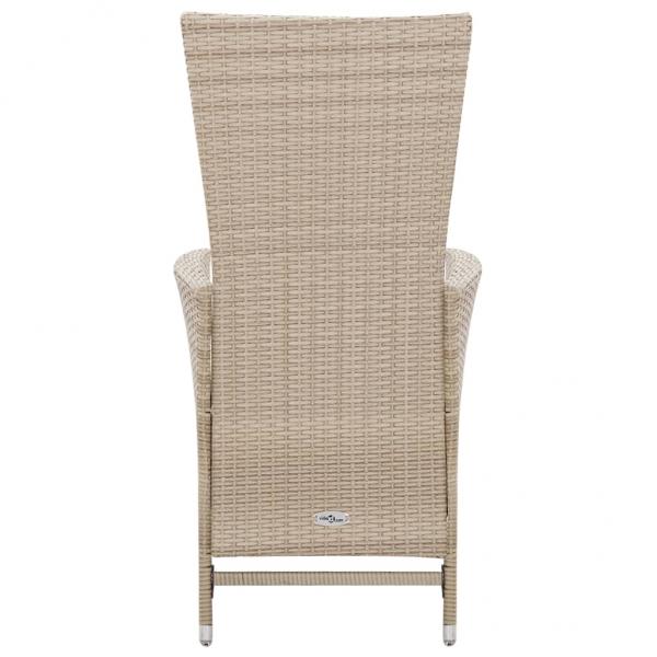 7-tlg. Garten-Essgruppe mit Auflagen Poly Rattan Beige