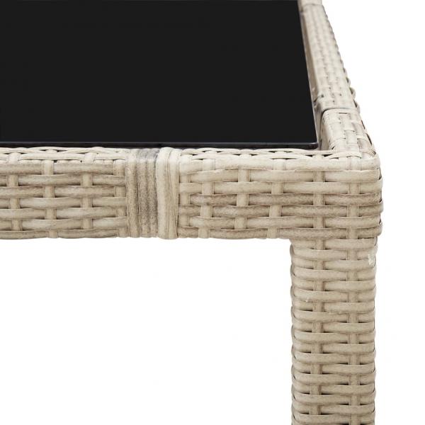 7-tlg. Garten-Essgruppe mit Auflagen Poly Rattan Beige