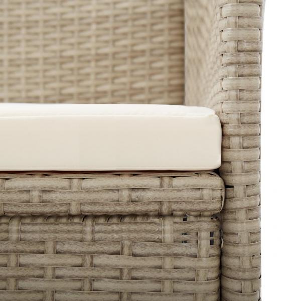 Garten-Liegestühle 2 Stk. mit Auflagen Poly Rattan Beige