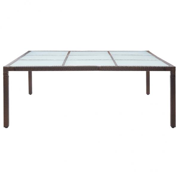 Garten-Esstisch Braun 200×200×74 cm Poly Rattan