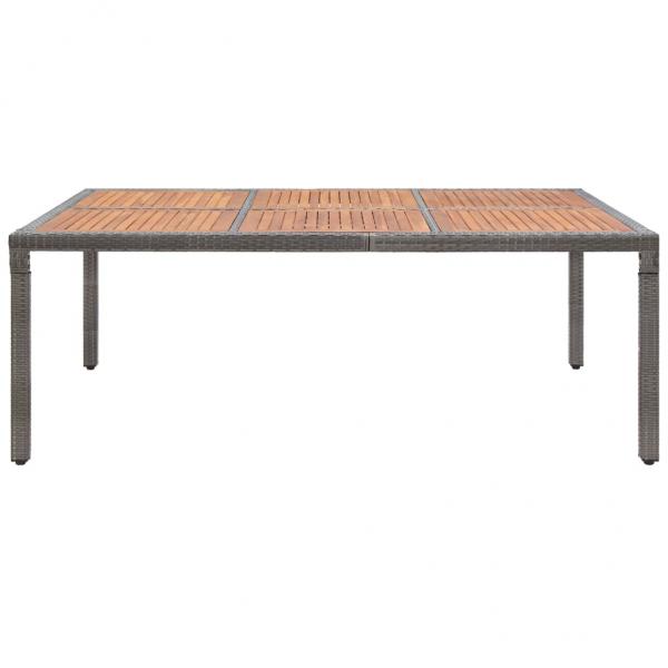 Gartentisch Grau 200x150x74 cm Poly Rattan und Akazienholz