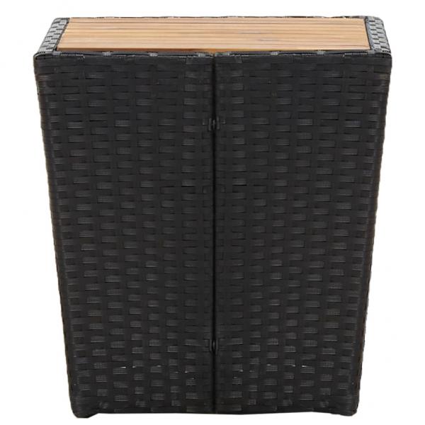 Beistelltisch Schwarz 41,5×41,5×43 cm Poly Rattan & Massivholz