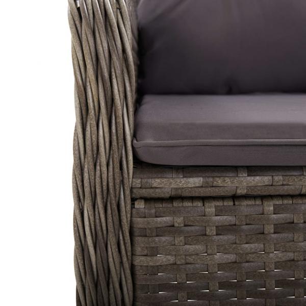 Gartenstühle 2 Stk. Poly Rattan Grau