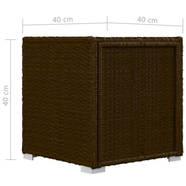 Sonnenliege mit Auflage und Teetisch Poly Rattan Braun