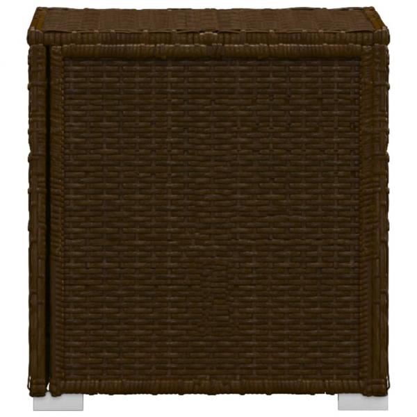 Sonnenliege mit Auflage und Teetisch Poly Rattan Braun