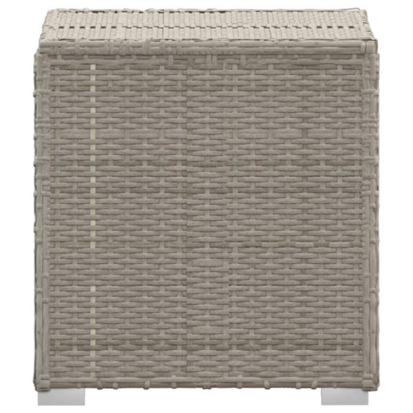 Sonnenliege mit Auflage und Teetisch Poly Rattan Grau