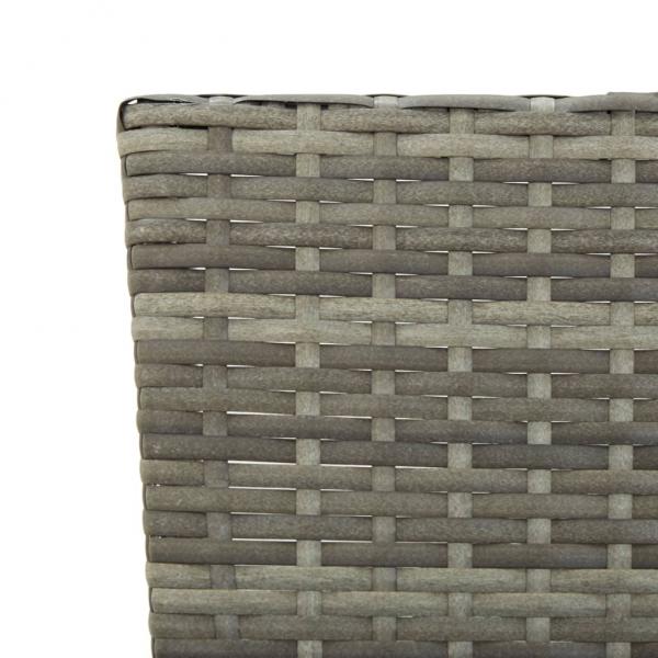 Gartenbank mit Auflagen 176 cm Grau Poly Rattan