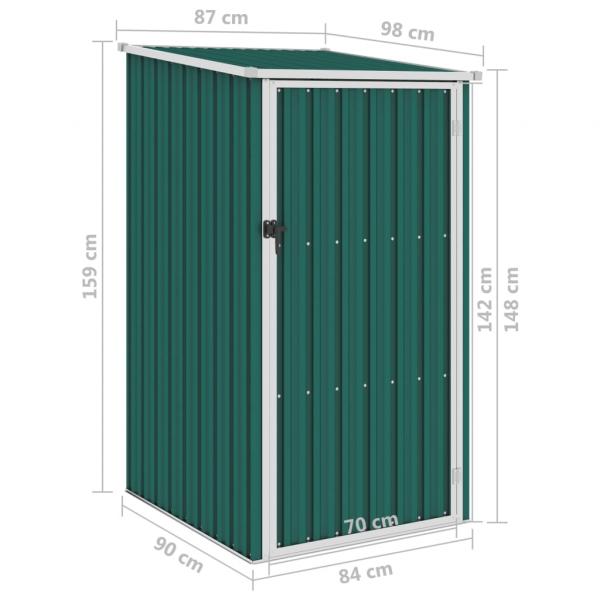 Gerätehaus Grün 87x98x159 cm Verzinkter Stahl  