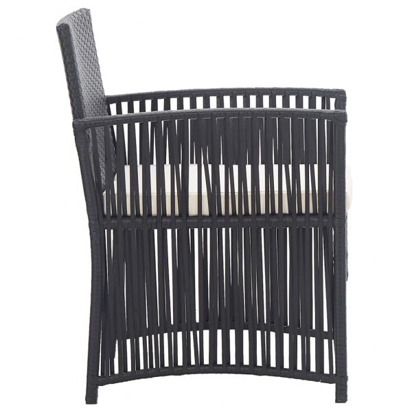 Gartensessel mit Sitzkissen 2 Stk. Schwarz Poly Rattan