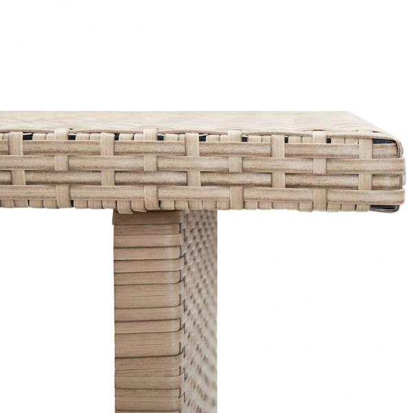 Gartentisch Beige 110x60x67 cm Poly Rattan