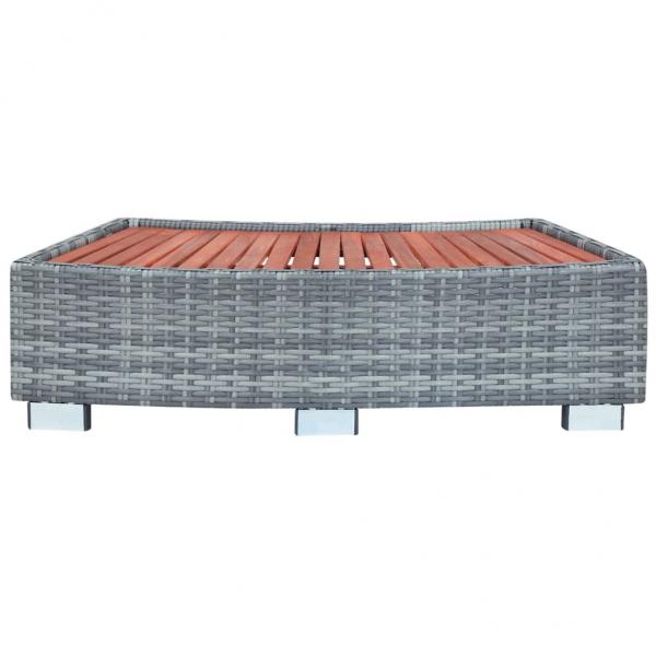 Spa-Einstiegsstufe Grau Poly Rattan 92×45×25 cm