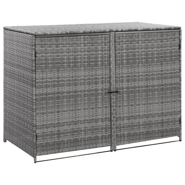 ARDEBO.de - Mülltonnenbox für 2 Tonnen Poly Rattan Anthrazit 148×77×111 cm 