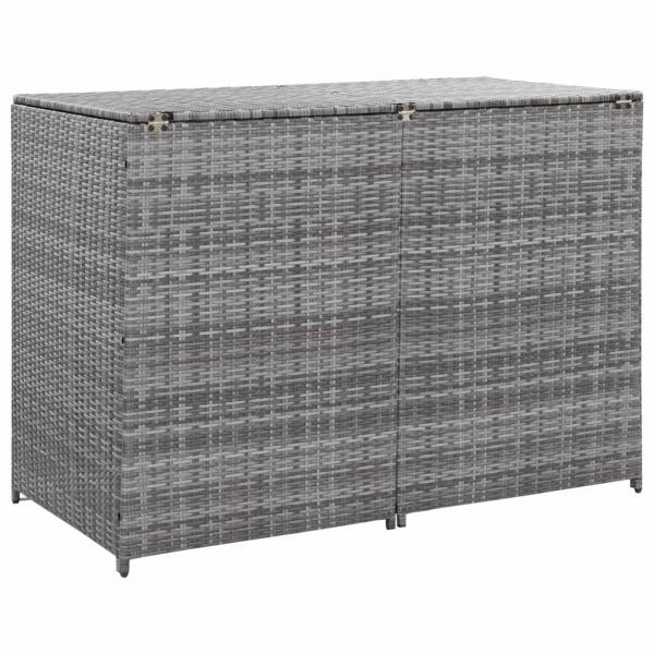 Mülltonnenbox für 2 Tonnen Poly Rattan Anthrazit 148×77×111 cm 