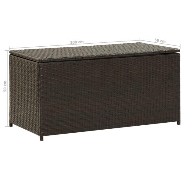 Gartenbox Poly Rattan 100x50x50 cm Braun