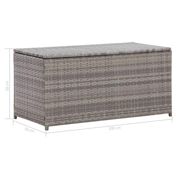 Gartenbox Poly Rattan 100x50x50 cm Grau