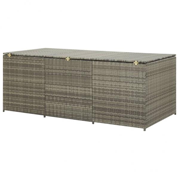 Gartenbox Poly Rattan 180x90x70 cm Grau