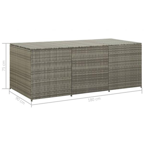 Gartenbox Poly Rattan 180x90x70 cm Grau