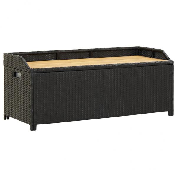 ARDEBO.de - Sitzbank mit Stauraum 120 cm Poly Rattan Schwarz