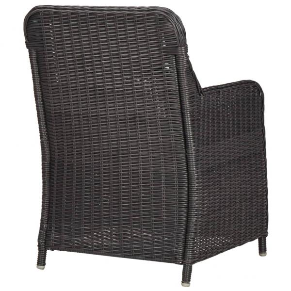 3-tlg. Garten-Bistro-Set mit Auflagen Poly Rattan Schwarz