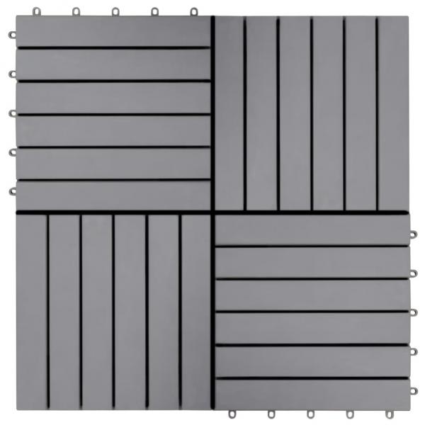 Terrassenfliesen 10 Stk. Grau 30 x 30 cm Massivholz Akazie