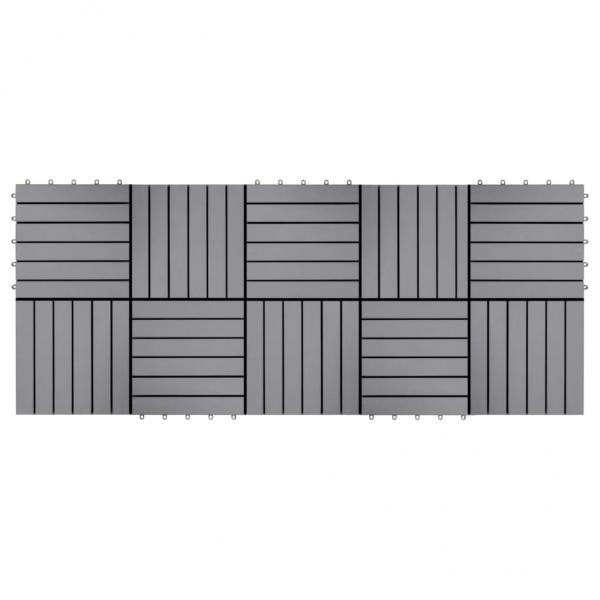 Terrassenfliesen 10 Stk. Grau 30 x 30 cm Massivholz Akazie