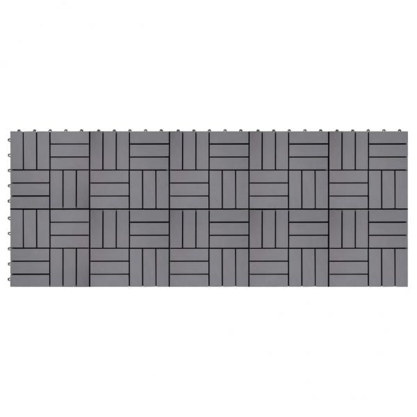 Terrassenfliesen 10 Stk. Grau 30×30 cm Massivholz Akazie