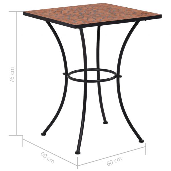 Mosaik-Bistrotisch Terrakottarot 60 cm Keramik