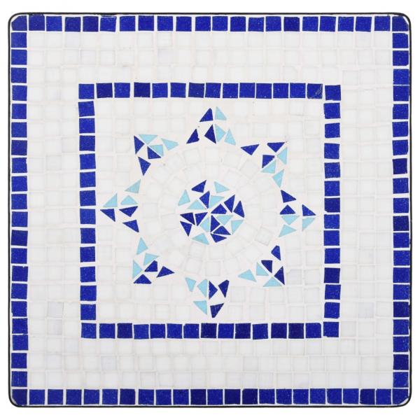 Mosaik-Bistrotisch Blau und Weiß 60 cm Keramik