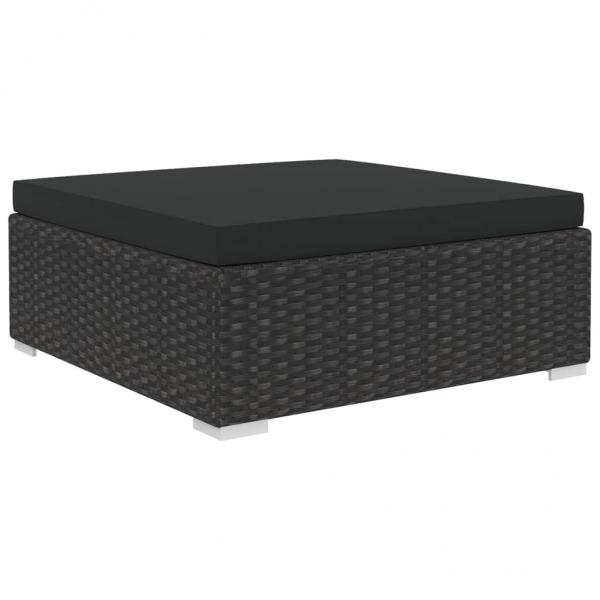 8-tlg. Garten-Lounge-Set mit Auflagen Poly Rattan Schwarz