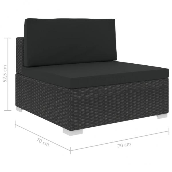 8-tlg. Garten-Lounge-Set mit Auflagen Poly Rattan Schwarz