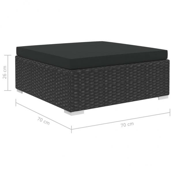 6-tlg. Garten-Lounge-Set mit Auflagen Poly Rattan Schwarz