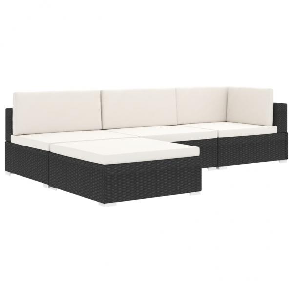 Modular-Sofa-Mittelteil 1 Stk. + Auflagen Poly Rattan Braun 