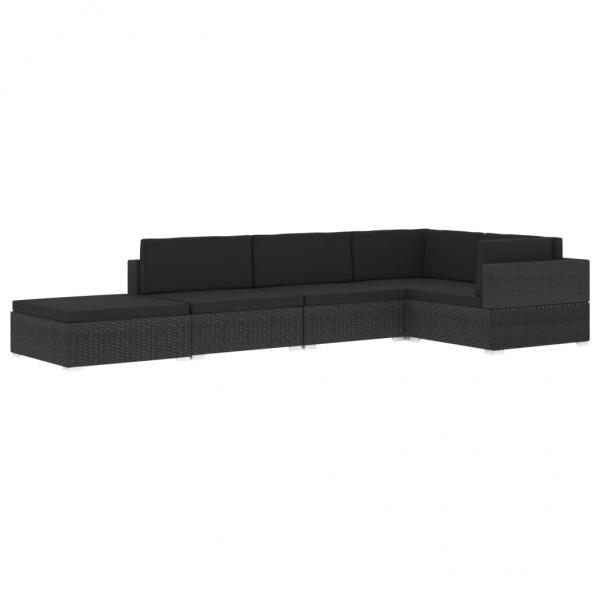 Modular-Sofa-Mittelteil 1 Stk. + Auflagen Poly Rattan Braun 