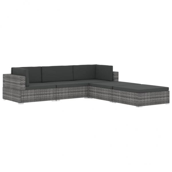 Modular-Sofa-Mittelteil 1 Stk. + Auflagen Poly Rattan Grau