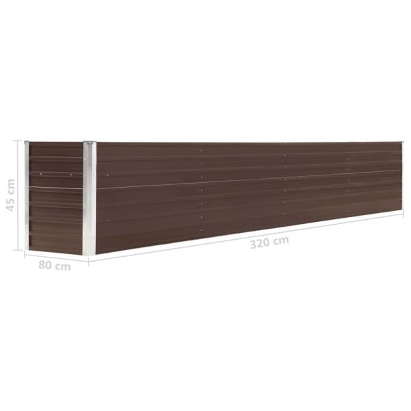 Garten-Hochbeet Verzinkter Stahl 320×40×45 cm Braun