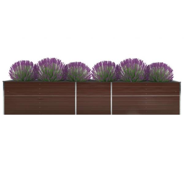 ARDEBO.de - Garten-Hochbeet Verzinkter Stahl 400×80×77 cm Braun