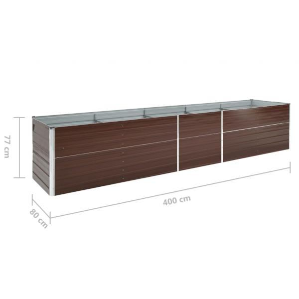 Garten-Hochbeet Verzinkter Stahl 400×80×77 cm Braun