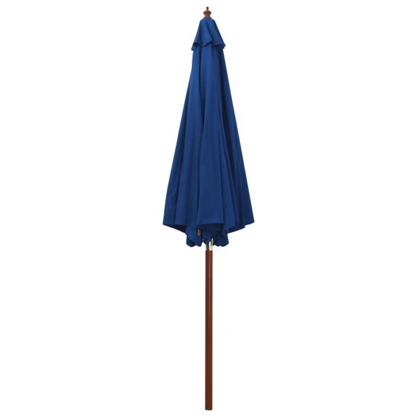 Sonnenschirm mit Holz-Mast 300 x 258 cm Blau