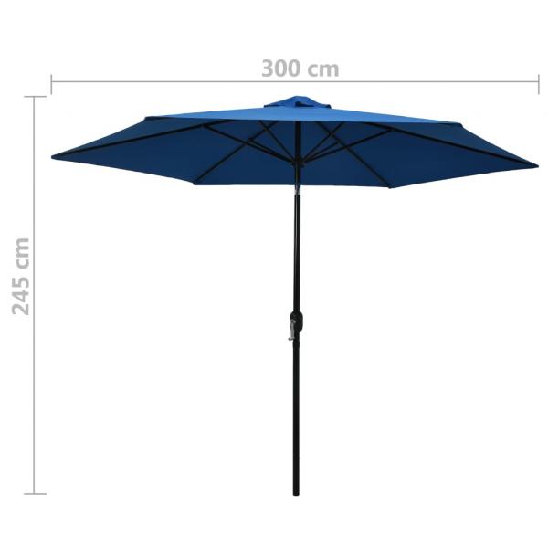 Sonnenschirm mit Metall-Mast 300 cm Azurblau  