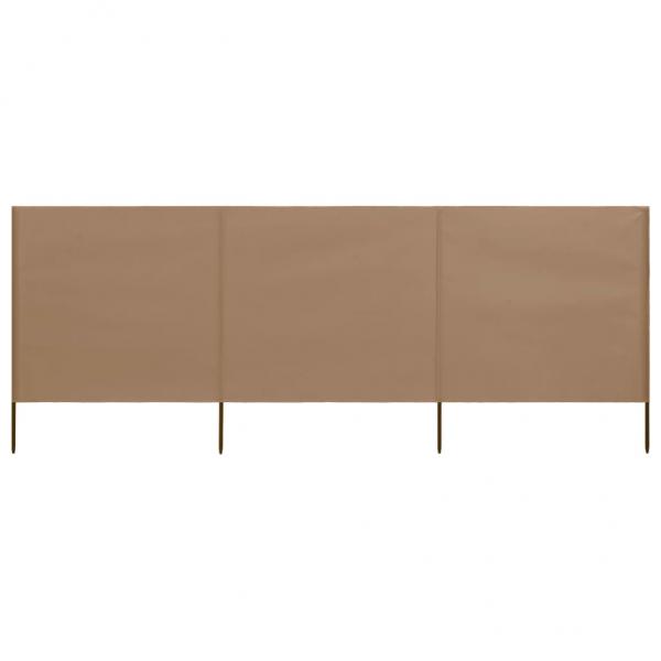 ARDEBO.de - 3-teiliges Windschutzgewebe 400 x 80 cm Taupe