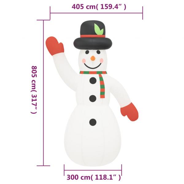 Aufblasbarer Schneemann mit LEDs 805 cm