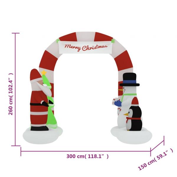 Aufblasbare Weihnachtsdekoration Torbogen mit LEDs 260 cm