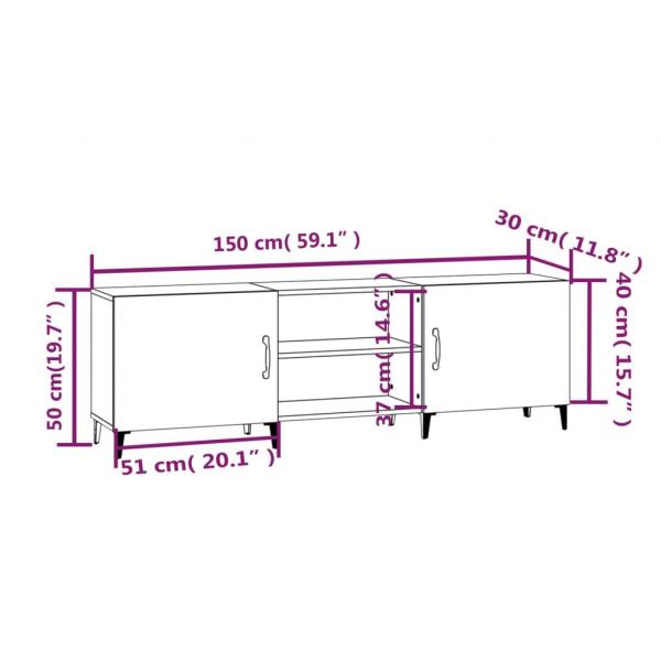 TV-Schrank Weiß 150x30x50 cm Holzwerkstoff