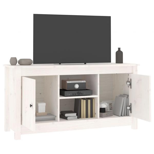 TV-Schrank Weiß 103x36,5x52 cm Massivholz Kiefer