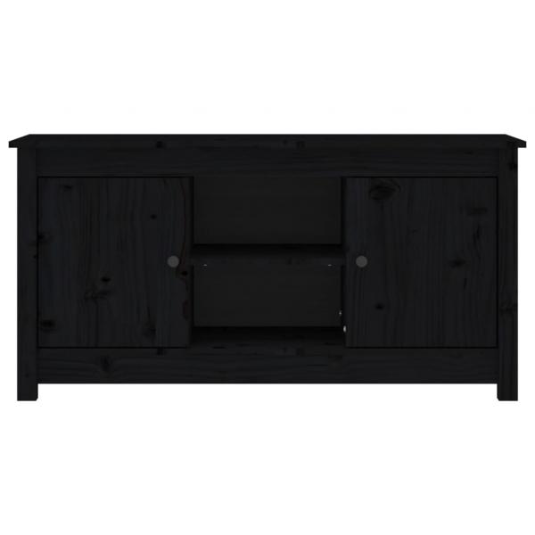 TV-Schrank Schwarz 103x36,5x52 cm Massivholz Kiefer