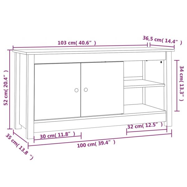 TV-Schrank 103x36,5x52 cm Massivholz Kiefer