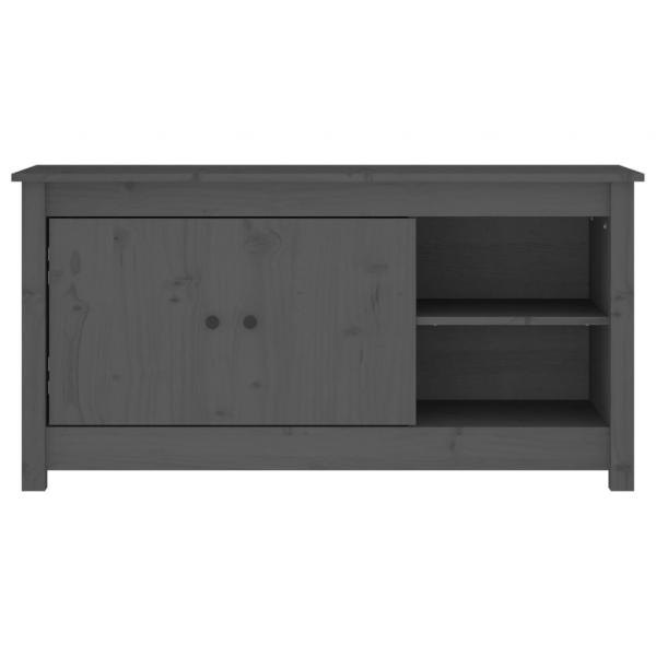 TV-Schrank Grau 103x36,5x52 cm Massivholz Kiefer