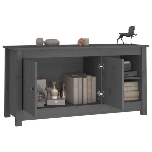 TV-Schrank Grau 103x36,5x52 cm Massivholz Kiefer