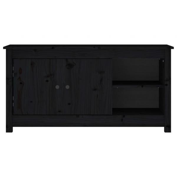 TV-Schrank Schwarz 103x36,5x52 cm Massivholz Kiefer