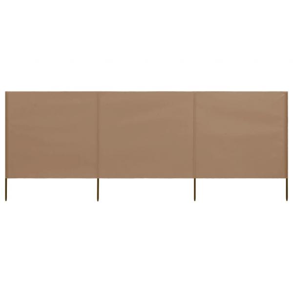 ARDEBO.de - 3-teiliges Windschutzgewebe 400 x 160 cm Taupe